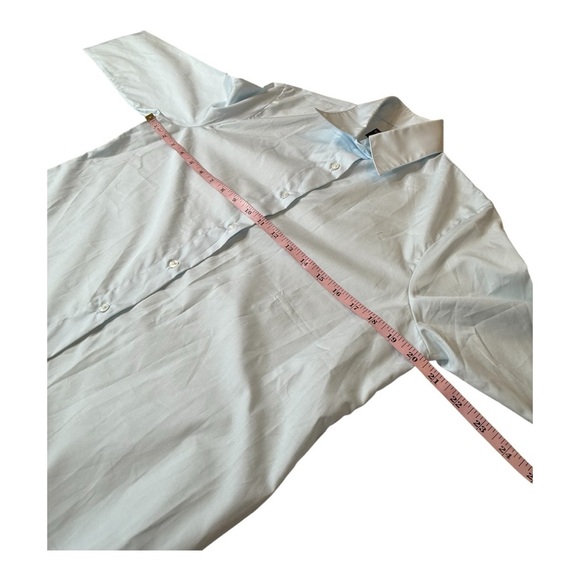 Emma Willis Slim fit Tailored Ice Blue Boyfriend Button Front Cotton Shirt L - Picture 10 of 14